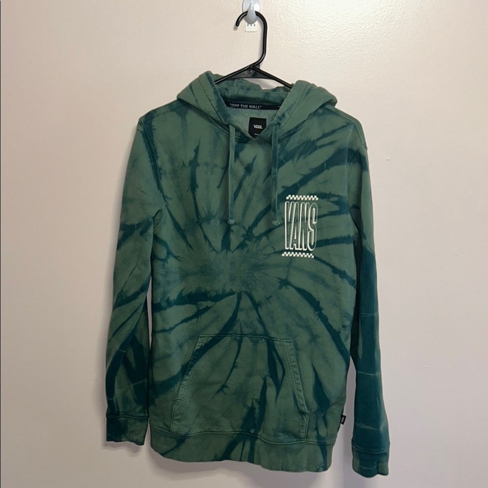 Vans Tie Dye Hoodie Men Small Green Blue Skater Retro Skatewear Streetwear